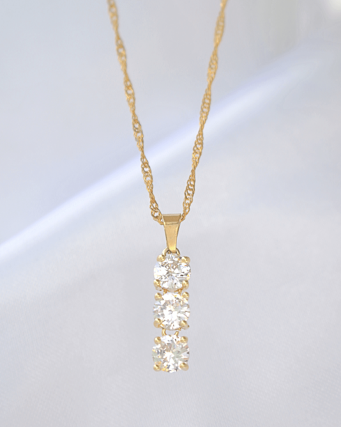 24 Karats Cubic Zirconia Drop Necklace