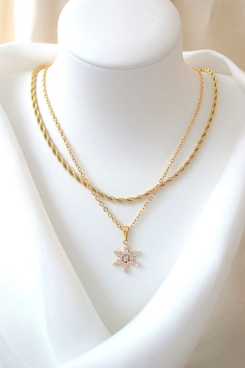 "Snöflingehalsband" – 24K Guldpläterat